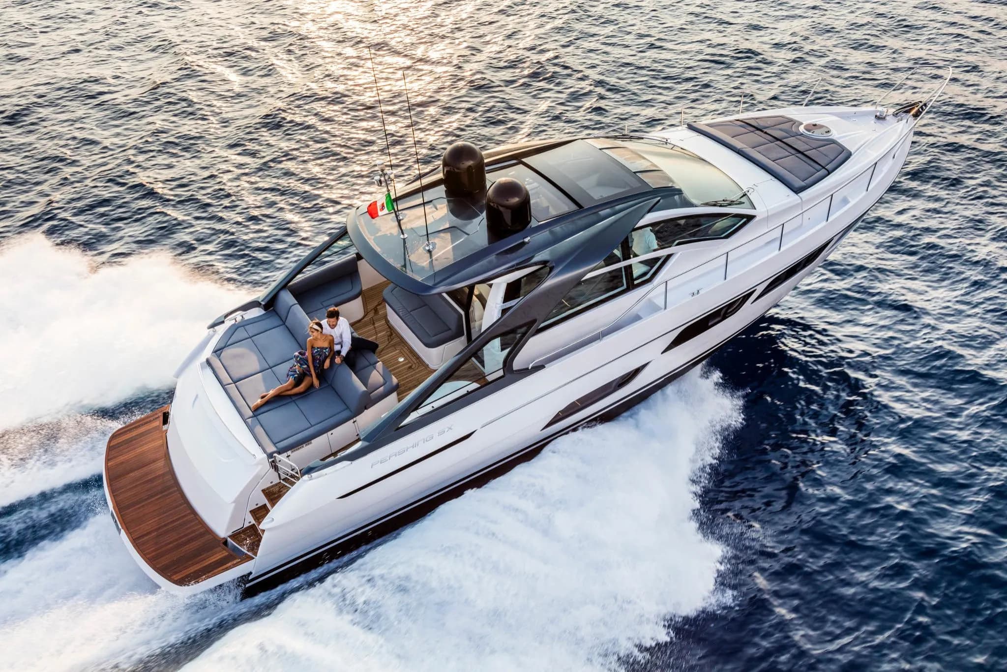 Elite White Predator Pershing Yacht luxury yacht for rent in Dubai by Pershing